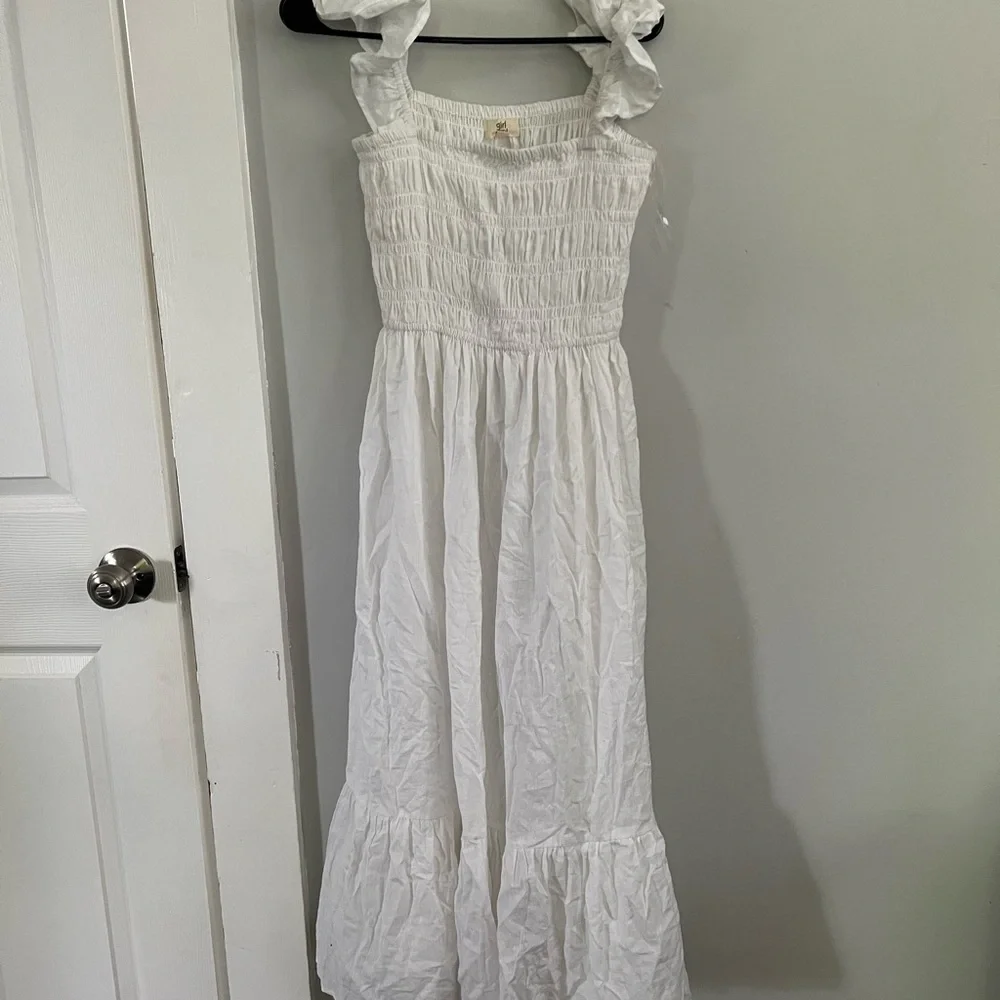 White Ruffled Dress - Picture 1 of 3